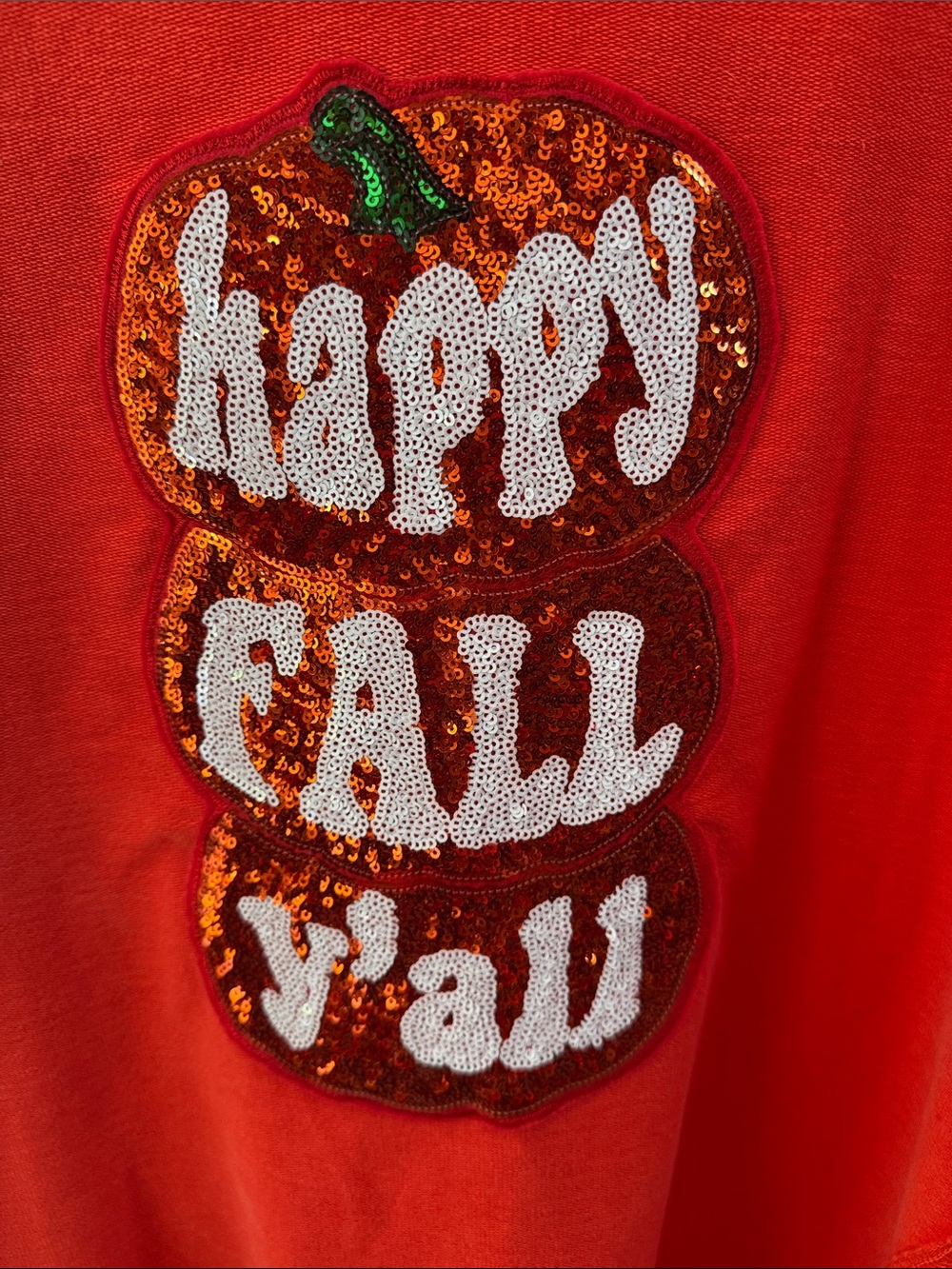 Fantastic Fawn  Happy Fall Y'all Red Women's Sweatshirt Sz Lg - Picture 3 of 6
